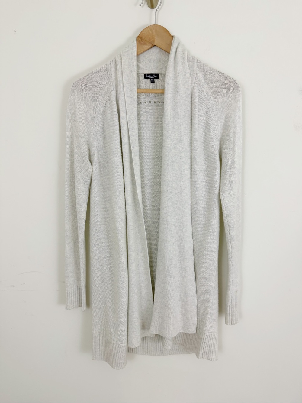 Splendid Open Front Shawl Collar Cardigan - Gray XS
